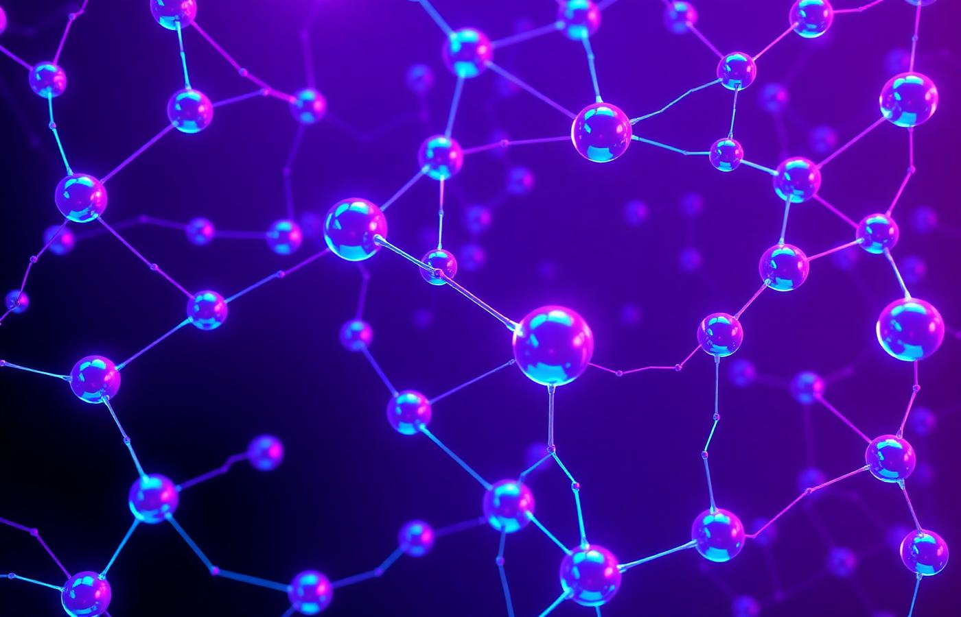 Rede molecular com aminoácidos conectados